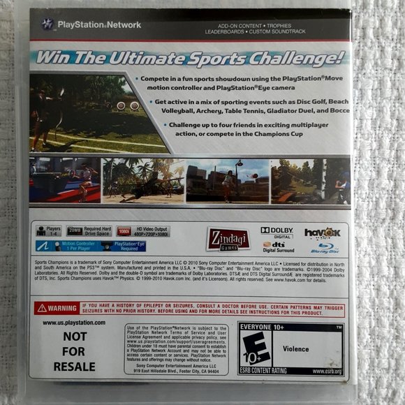 PS3 Sports Champions 2010 Everyone Sony PlayStation 3- PlayStation Move Required - Picture 4 of 7